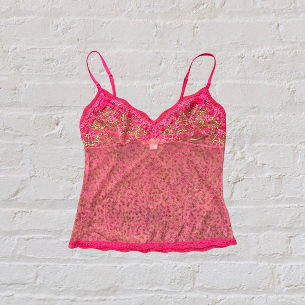 victoria’s secret mesh floral cami top